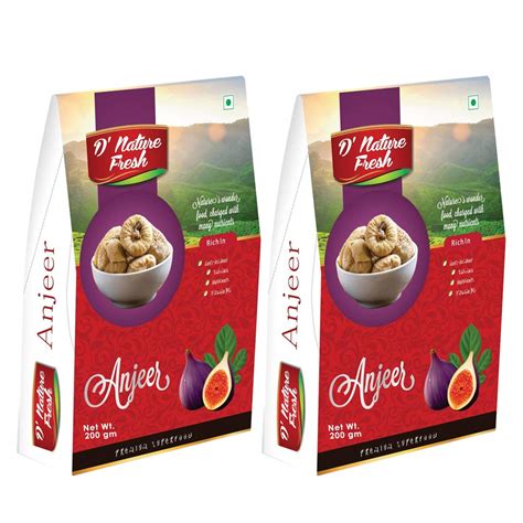 D'nature fresh Dried Anjeer Figs 400g-Pack of 2-200g Each : Amazon.in ...