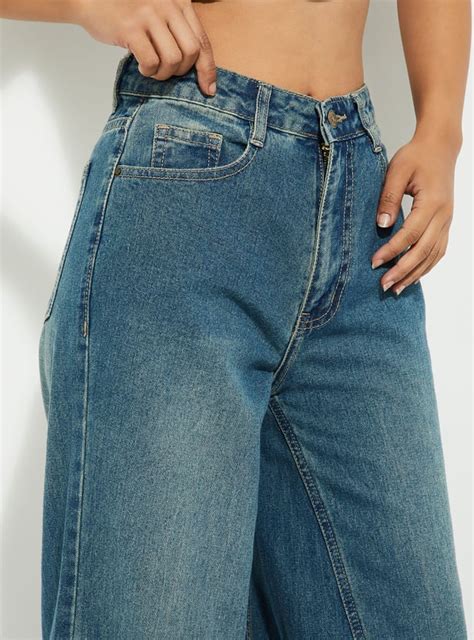 Buy ALAYA F x URB_N Women Washed Wide-Leg Jeans Online at just Rs. 1499 ...