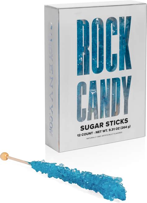 Amazon.com : Candy Envy - Blue Rock Candy Sugar Sticks - Blue Raspberry ...