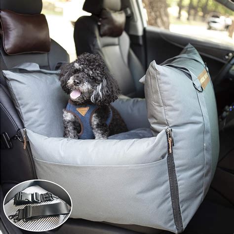 QUEENS NOSE Durable Dog Car Seat with Front & Back Protection - Dog Booster Seat with 2 ...