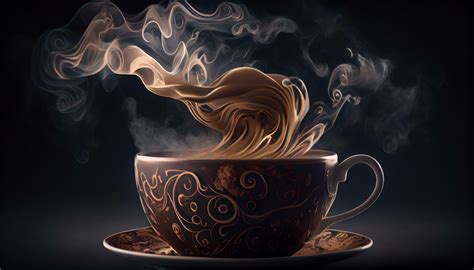 Hot steam rising from coffee in a mug generated by AI 24655421 Stock ...