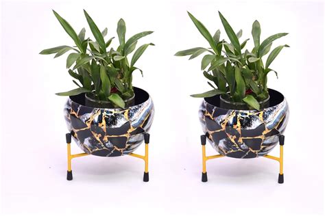 Amazon Brand - Solimo Tripod Stand | Set of 2 | Flower Design | Iron ...