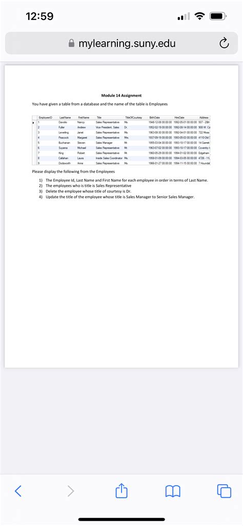 Answered: You have given a table from a database… | bartleby