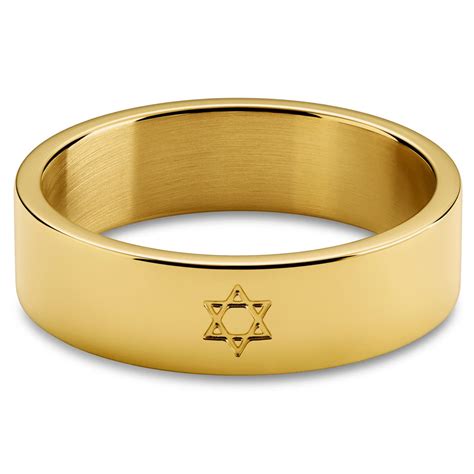Unity | 6 mm Gold-tone Star of David Ring | In stock! | Arkai