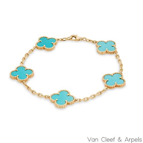 Van Cleef and Arpels Turquoise Vintage Alhambra Bracelet VCARA4200 at 1stDibs | van cleef ...