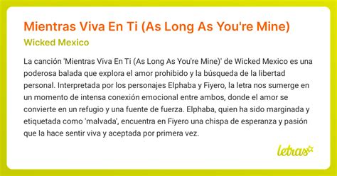 Significado de la canción Mientras Viva En Ti (As Long As You're Mine ...