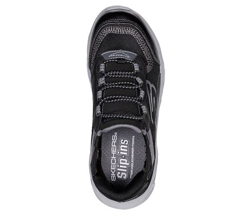 Skechers Black/Charcoal Flex Glide Boys Slip On Shoes - Style ID ...