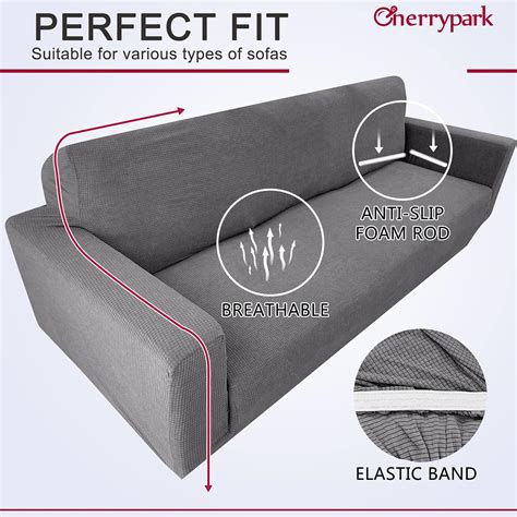 Buy Cherrypark High Stretch Couch Cover for 2 Cushion Couch Universal ...