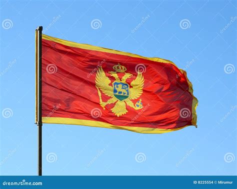 Flag of Montenegro on a Blue Sky Stock Photo - Image of montenegro, land: 8225554