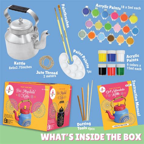 Dot Mandala Kettle Kit - Indian Art Kitchen Decor Adults – Kalakaram