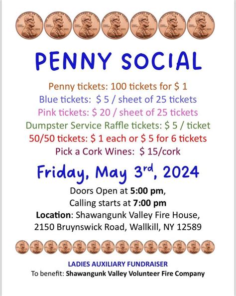 Penny social, 2150 Bruynswick Rd, Wallkill, NY, Gardiner, 3 May 2024 ...