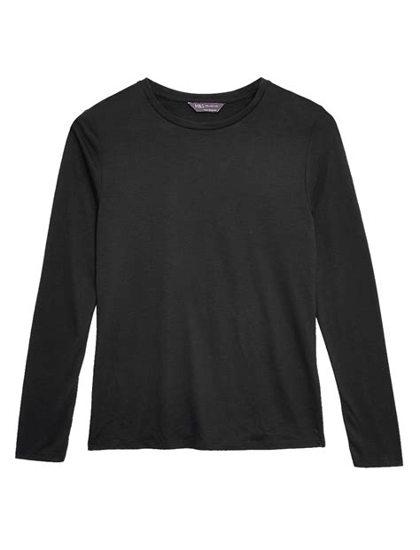 Buy Crew Neck Relaxed Fit Long Sleeve Top at Marks & Spencer