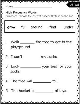 1st Grade Unit 3 WEEK 5 My View Supplemental Pack by The Late Night ...