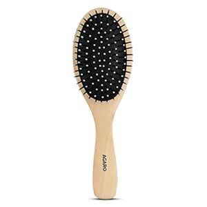 Buy AGARO Wooden Broad Oval Hair Brush with Strong & flexible nylon ...