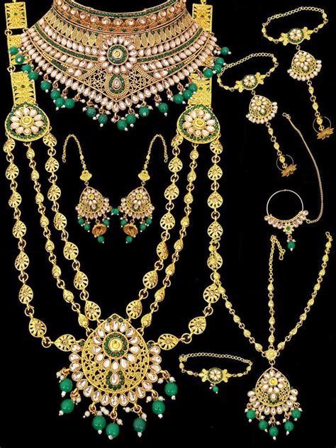 Fancy Dulhan set Gold Polish Bridal jewelry Set combo – Griiham