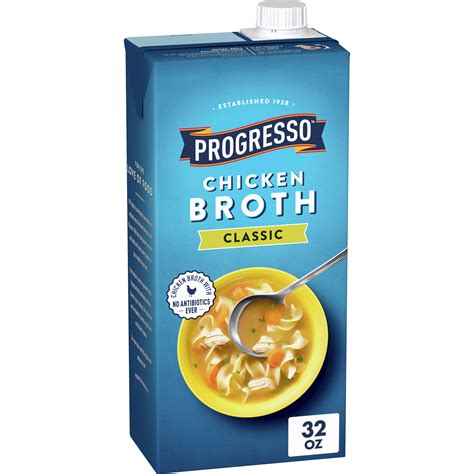 Progresso Classic Chicken Broth Soup Stock, Gluten Free, 32 oz Boxed ...