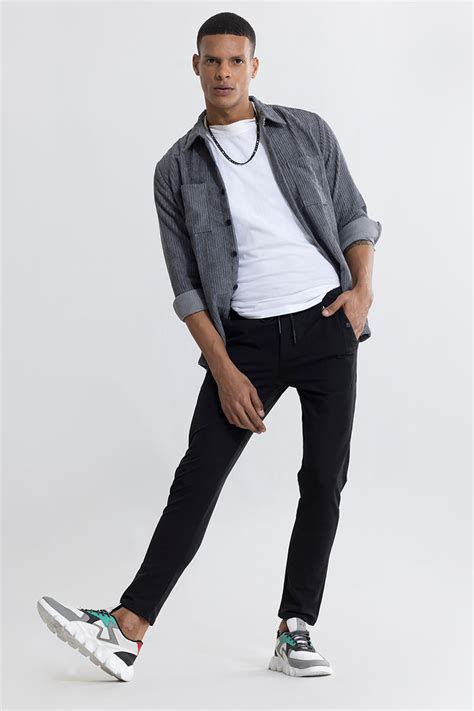 Buy Men's Hyper Flex Black Chino Online | SNITCH