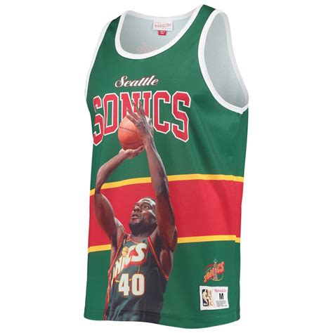 Men's Mitchell Ness Green Seattle Supersonics Hardwood Classics Player ...