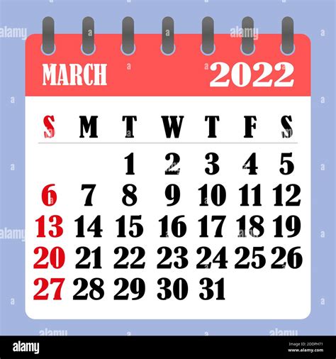 Calendar March 2022