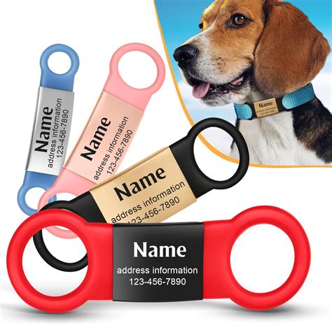Amazon.com: Slide-On Silent Dog Tags Engraved for Pets Personalized - Custom Silicone Stainless ...