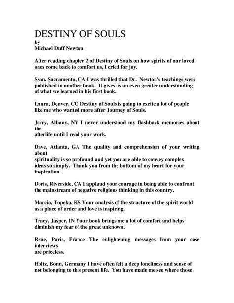 Destiny of souls - This is nice - DESTINY OF SOULS by Michael Duff ...