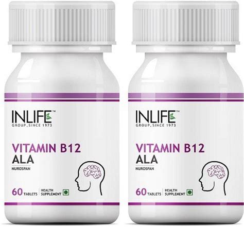 Inlife Vitamin B12 (Methylcobalamine) Supplement 1500 mcg - 60 Tablets ...