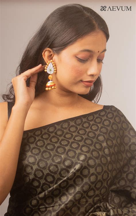 Hand Painted Terracotta Danglers-15986 – AEVUM