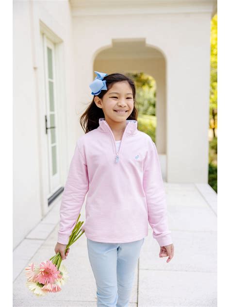 Canter Collar Half Zip - Palm Beach Pink | Posh Tots Children's Boutique