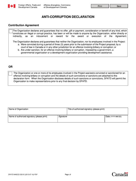Fillable Online international gc DFATD 2521E - Anti-Corruption ...