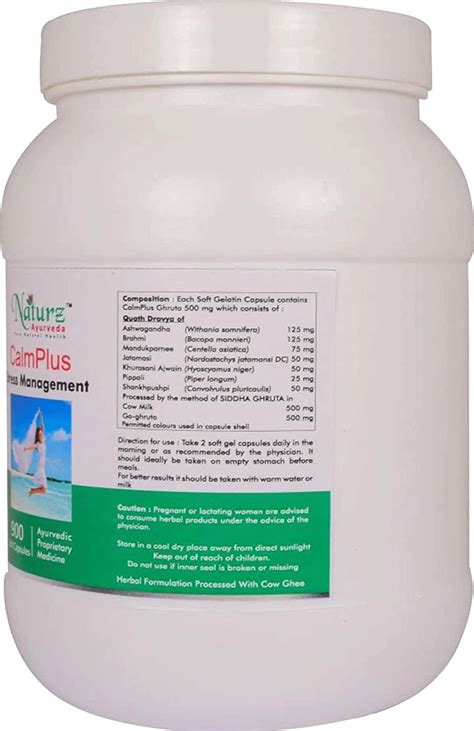 Buy NATURZ AYURVEDA CALMPLUS - 900 CAPSULES (PACK OF 2) Online & Get ...