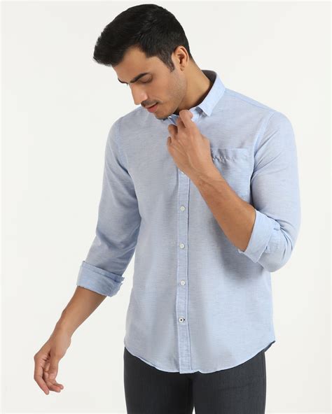 Buy Josko Blue Solid Casual Shirt Online India