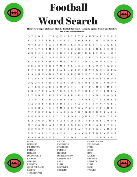 Football Word Search Free Printable - Printable Templates