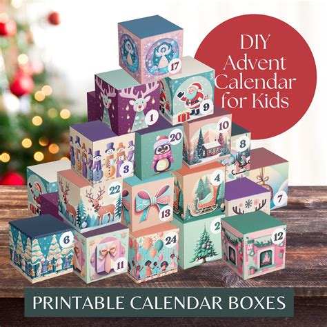 Printable advent calendar for kids diy advent calendar box christmas ...