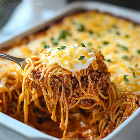 Million Dollar Spaghetti Casserole Recipe - My Homemade Recipe