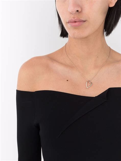 Shaun Leane Hook Diamond Heart Pendant Necklace - Farfetch