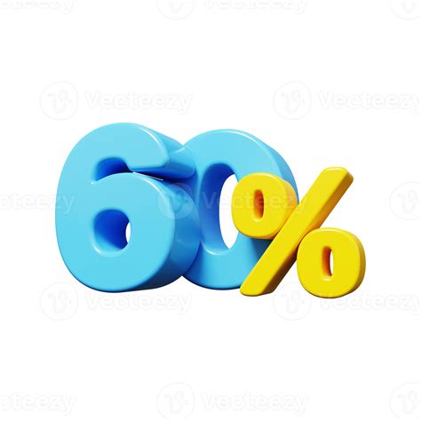 60 percent OFF Sale. Discount offer price tag. Special offer sale. 3D ...