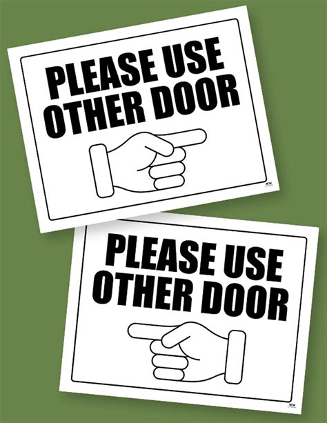Please Use Other Door Signs - 15 FREE Signs | Printabulls