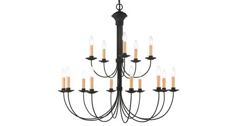 Livex Lighting 4460-04 Heritage Up Lighting 2 Tier Chandelier with 15 ...