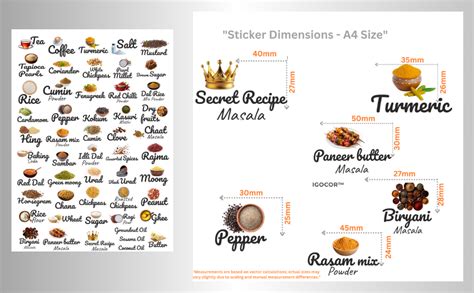 Permanent Big & Bold Real 3D Embossed UV DTF Kitchen Labels for Indian ...