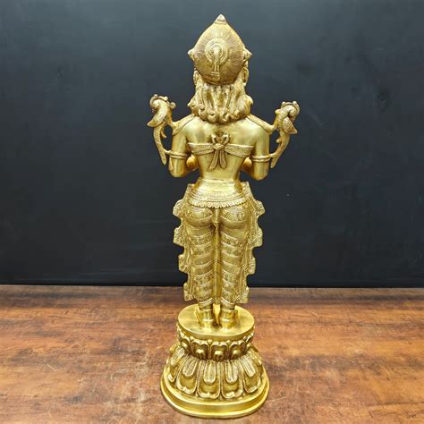 Brass Large Deep Lakshmi Sculpture Showpiece 2.5 Feet – StatueStudio