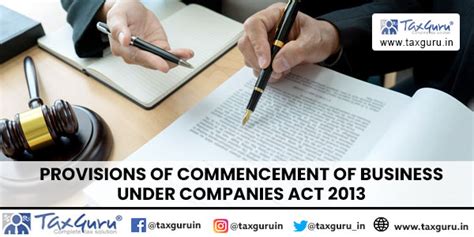 Provisions of Commencement of Business under Companies Act 2013