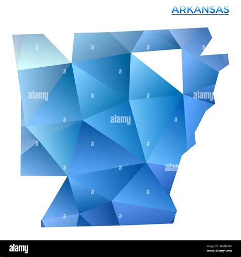 Vector polygonal Arkansas map. Vibrant geometric US state in low poly ...