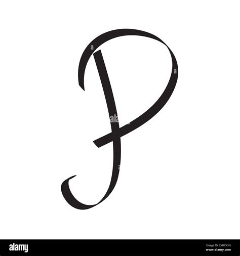 P Letter Initial Cursive Hand Written Calligrapy for Logo Brand Stock Vector Image & Art - Alamy - P Script Font