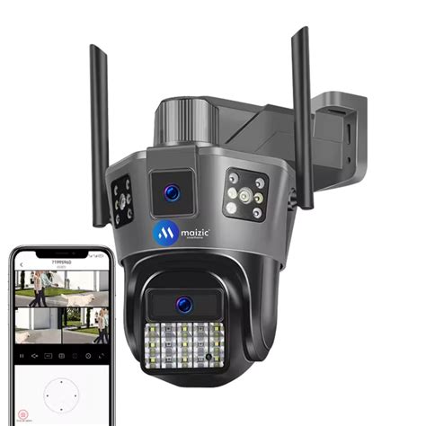 Tricam 360° Outdoor CCTV 2K 6+6 MP 2Lens+3 Screens Bullet + Pan/Tilt H ...