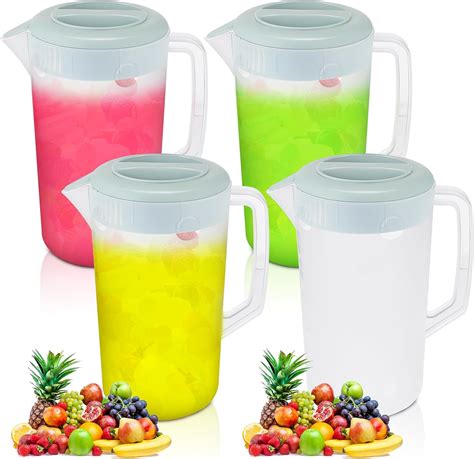 Amazon.com: Uiifan 4 Pcs Plastic Water Pitcher with Lid,Spout and ...
