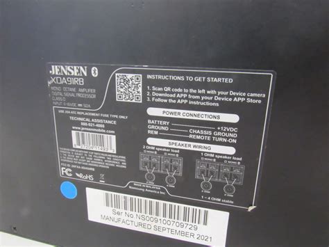 Jensen XDA91RB Class D Mono Car Audio Amplifier 1200 Watts