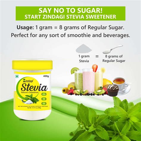 Buy ZINDAGI STEVIA POWDER| NATURAL SWEETENER POWDER| PURE STEVIA LEAF ...