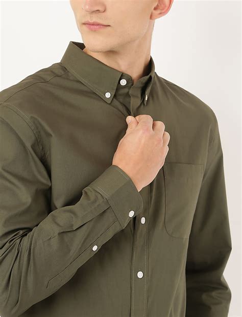 Buy Pure Cotton Plain Button Down Collar Shirt at Marks & Spencer