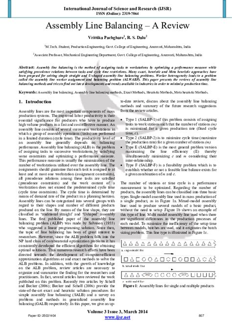 Image result for The Assembly Line Balancing Problem : Review articles * Assembly Line Balancing Methods