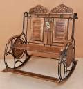 manzees Wooden & Iron 2 Seater Rocking Chair for Garden || || Office ...